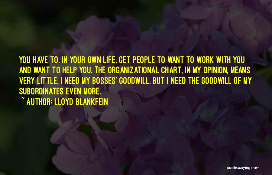 Lloyd Blankfein Quotes: You Have To, In Your Own Life, Get People To Want To Work With You And Want To Help You.