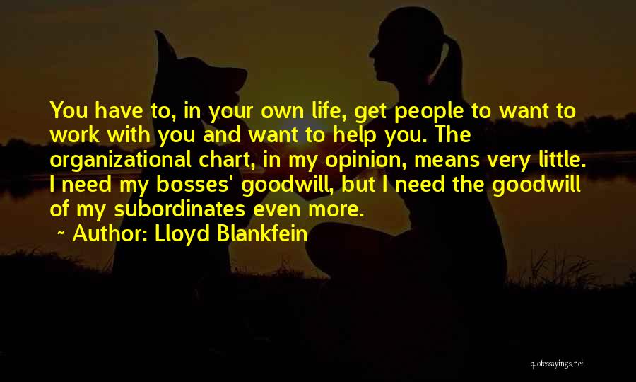 Lloyd Blankfein Quotes: You Have To, In Your Own Life, Get People To Want To Work With You And Want To Help You.