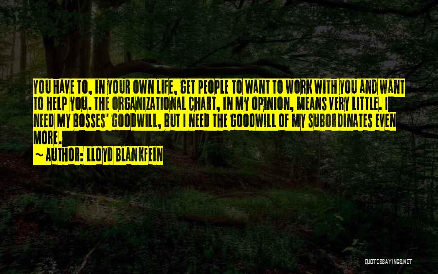 Lloyd Blankfein Quotes: You Have To, In Your Own Life, Get People To Want To Work With You And Want To Help You.