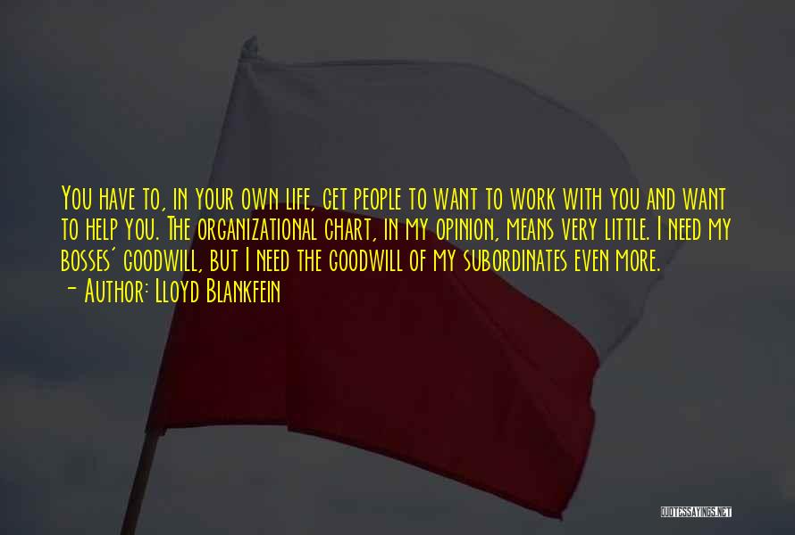 Lloyd Blankfein Quotes: You Have To, In Your Own Life, Get People To Want To Work With You And Want To Help You.