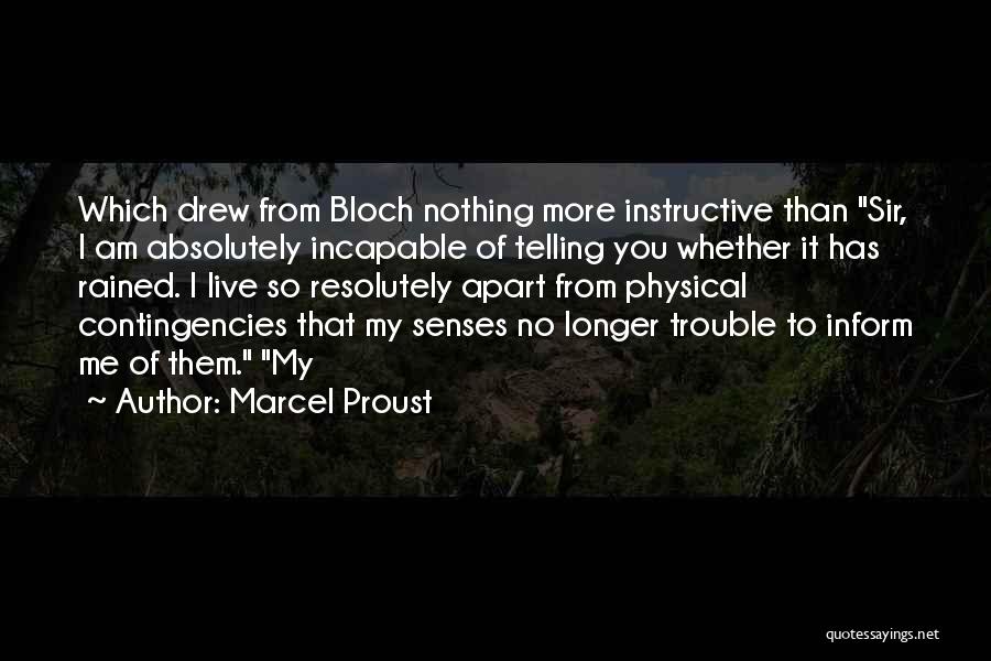 Marcel Proust Quotes: Which Drew From Bloch Nothing More Instructive Than Sir, I Am Absolutely Incapable Of Telling You Whether It Has Rained.