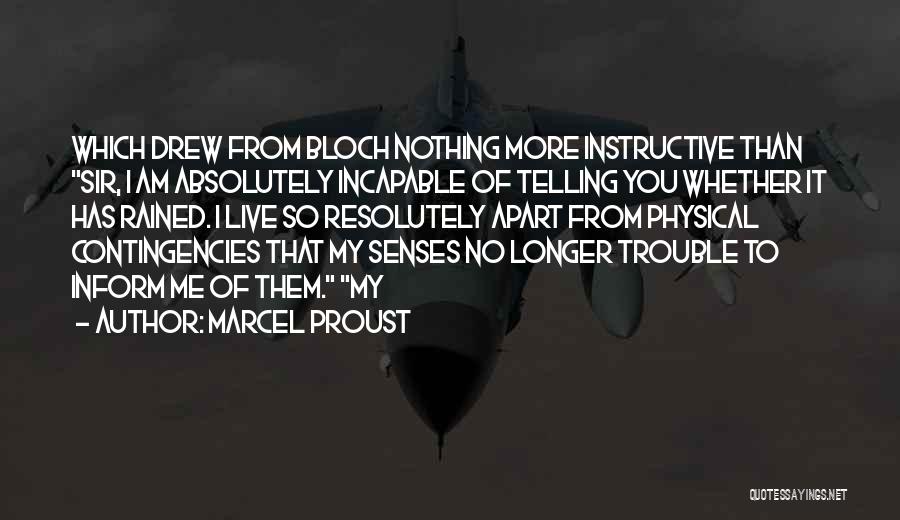 Marcel Proust Quotes: Which Drew From Bloch Nothing More Instructive Than Sir, I Am Absolutely Incapable Of Telling You Whether It Has Rained.