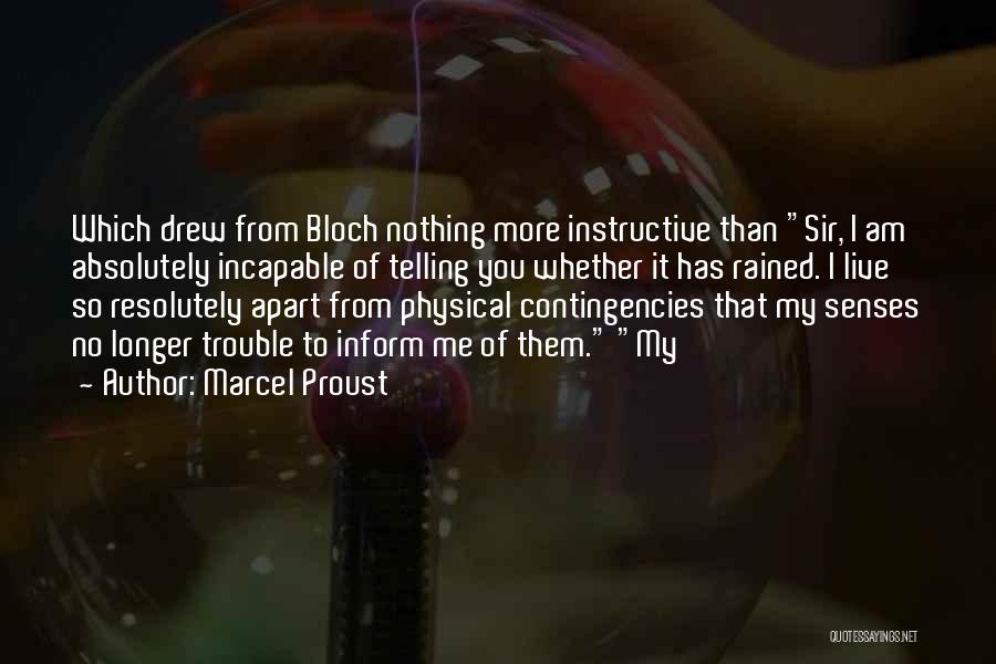 Marcel Proust Quotes: Which Drew From Bloch Nothing More Instructive Than Sir, I Am Absolutely Incapable Of Telling You Whether It Has Rained.