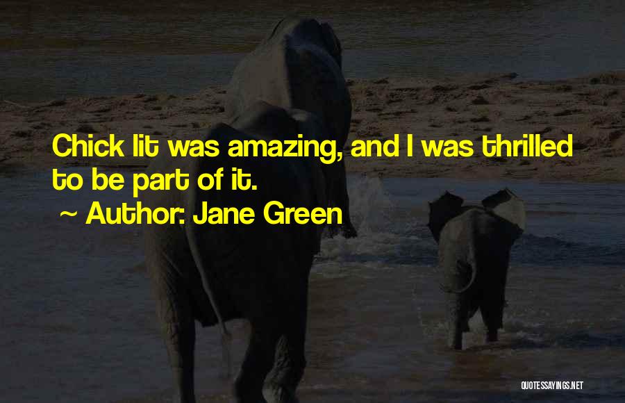 Jane Green Quotes: Chick Lit Was Amazing, And I Was Thrilled To Be Part Of It.