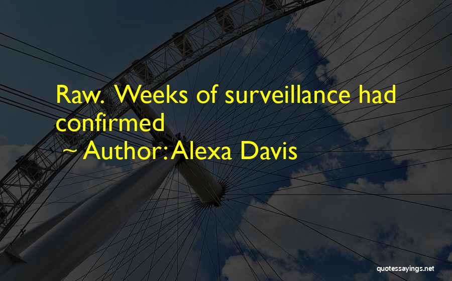 Alexa Davis Quotes: Raw. Weeks Of Surveillance Had Confirmed