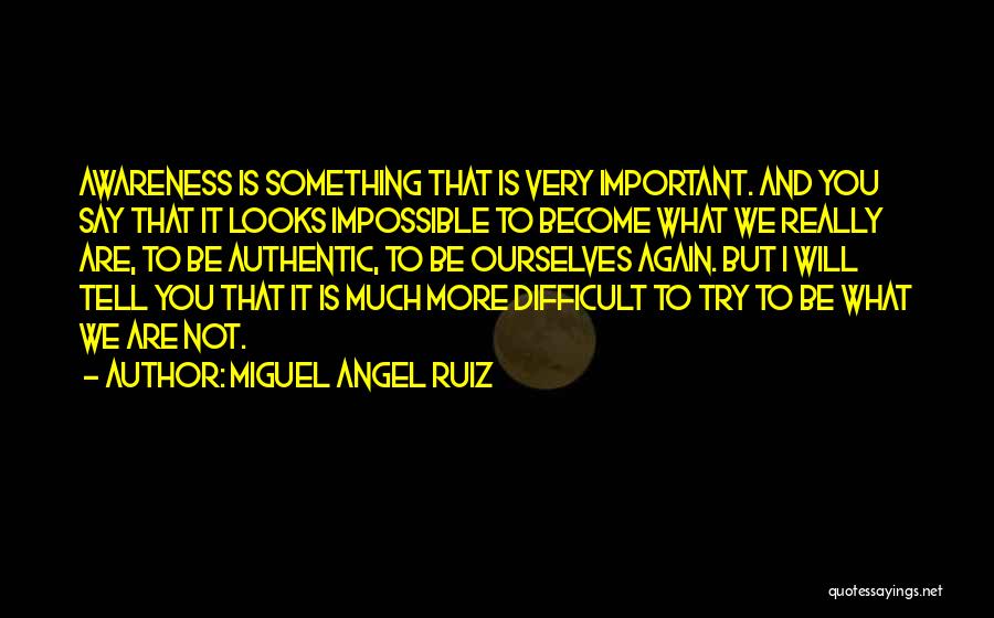 Miguel Angel Ruiz Quotes: Awareness Is Something That Is Very Important. And You Say That It Looks Impossible To Become What We Really Are,