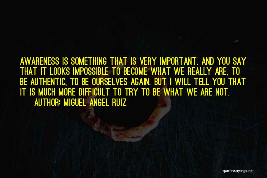 Miguel Angel Ruiz Quotes: Awareness Is Something That Is Very Important. And You Say That It Looks Impossible To Become What We Really Are,