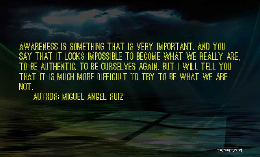 Miguel Angel Ruiz Quotes: Awareness Is Something That Is Very Important. And You Say That It Looks Impossible To Become What We Really Are,