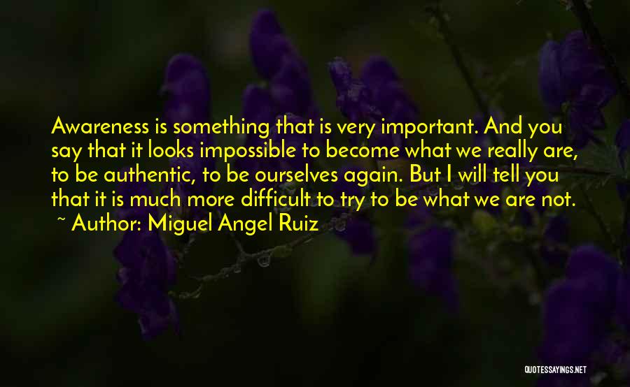 Miguel Angel Ruiz Quotes: Awareness Is Something That Is Very Important. And You Say That It Looks Impossible To Become What We Really Are,