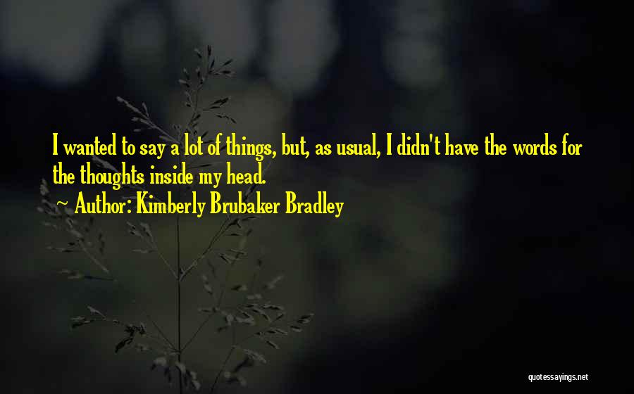 Kimberly Brubaker Bradley Quotes: I Wanted To Say A Lot Of Things, But, As Usual, I Didn't Have The Words For The Thoughts Inside