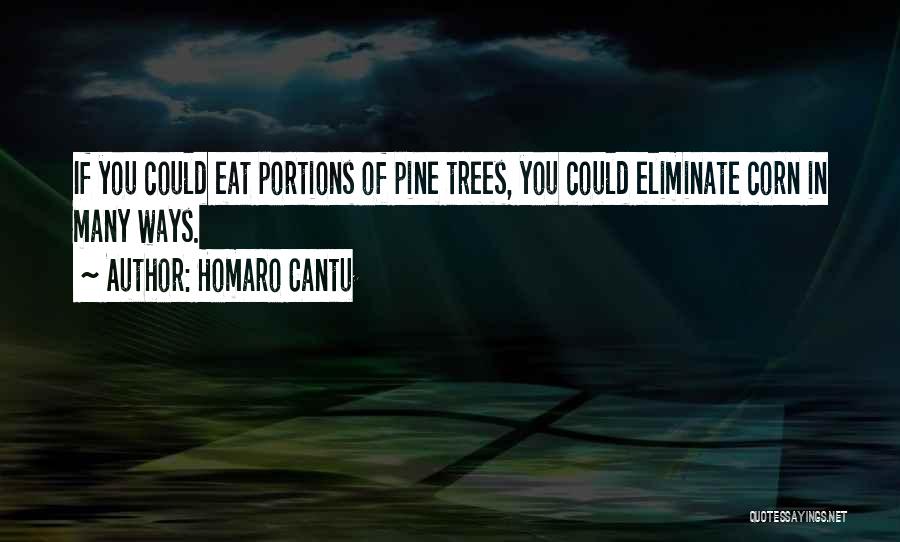 Homaro Cantu Quotes: If You Could Eat Portions Of Pine Trees, You Could Eliminate Corn In Many Ways.