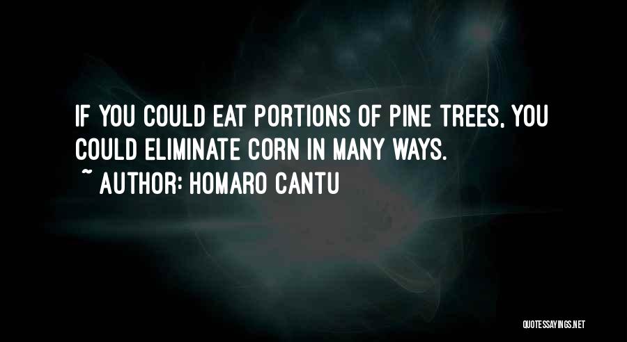 Homaro Cantu Quotes: If You Could Eat Portions Of Pine Trees, You Could Eliminate Corn In Many Ways.