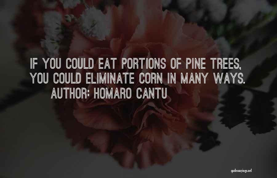 Homaro Cantu Quotes: If You Could Eat Portions Of Pine Trees, You Could Eliminate Corn In Many Ways.