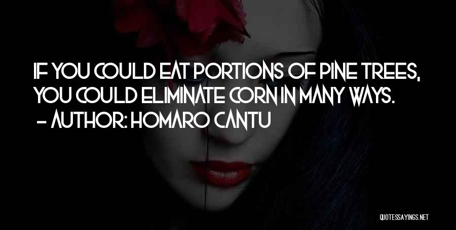 Homaro Cantu Quotes: If You Could Eat Portions Of Pine Trees, You Could Eliminate Corn In Many Ways.