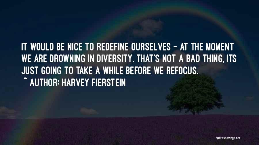 Harvey Fierstein Quotes: It Would Be Nice To Redefine Ourselves - At The Moment We Are Drowning In Diversity. That's Not A Bad