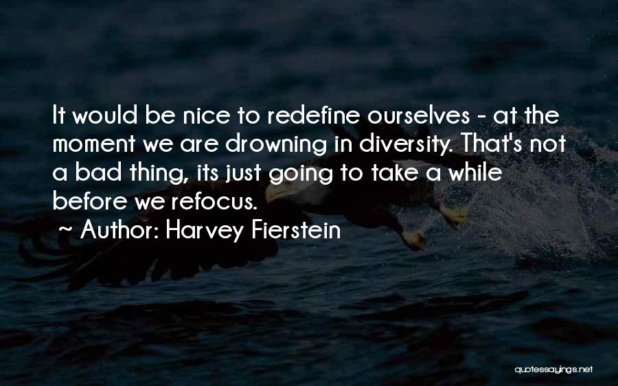 Harvey Fierstein Quotes: It Would Be Nice To Redefine Ourselves - At The Moment We Are Drowning In Diversity. That's Not A Bad