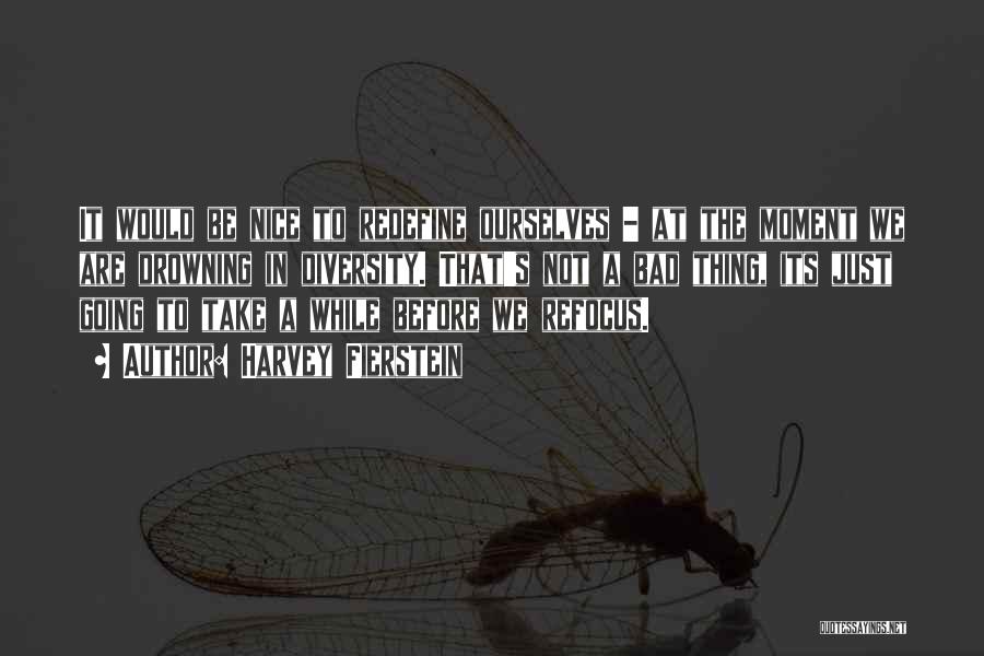 Harvey Fierstein Quotes: It Would Be Nice To Redefine Ourselves - At The Moment We Are Drowning In Diversity. That's Not A Bad