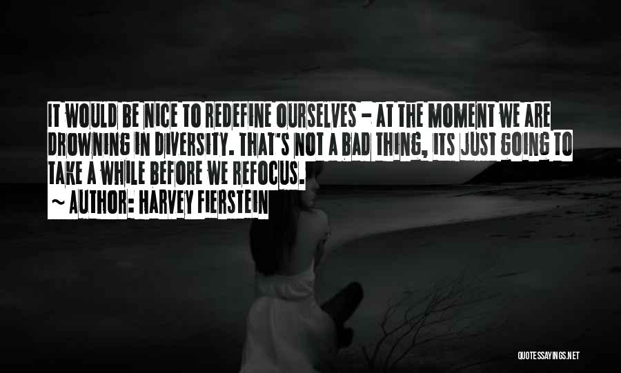 Harvey Fierstein Quotes: It Would Be Nice To Redefine Ourselves - At The Moment We Are Drowning In Diversity. That's Not A Bad