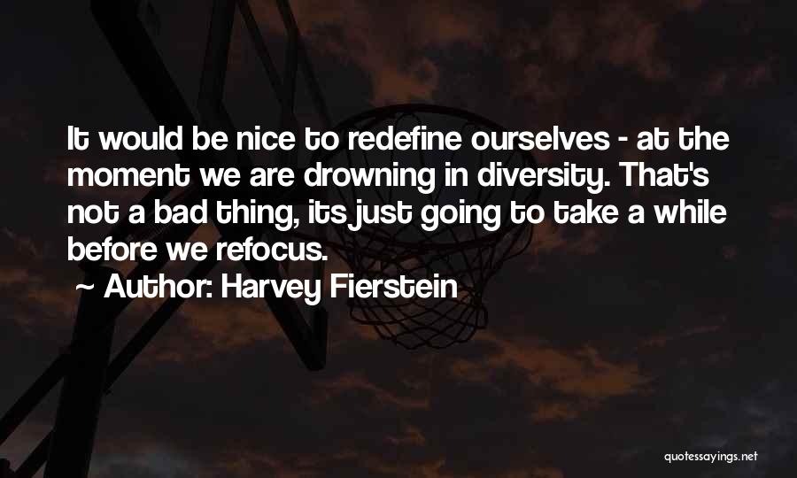 Harvey Fierstein Quotes: It Would Be Nice To Redefine Ourselves - At The Moment We Are Drowning In Diversity. That's Not A Bad