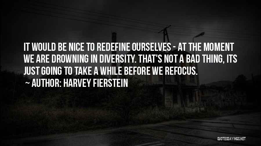 Harvey Fierstein Quotes: It Would Be Nice To Redefine Ourselves - At The Moment We Are Drowning In Diversity. That's Not A Bad