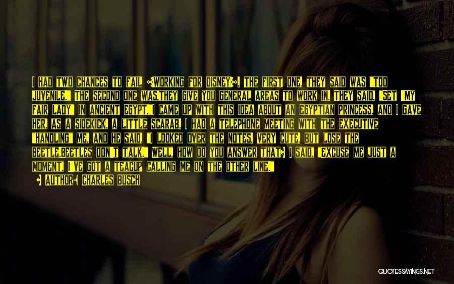 Charles Busch Quotes: I Had Two Chances To Fail [working For Disney]. The First One, They Said Was Too Juvenile. The Second One