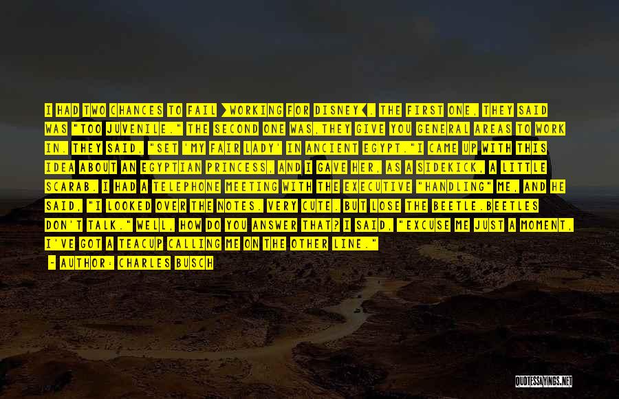 Charles Busch Quotes: I Had Two Chances To Fail [working For Disney]. The First One, They Said Was Too Juvenile. The Second One