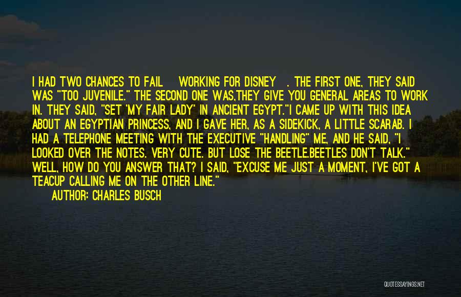 Charles Busch Quotes: I Had Two Chances To Fail [working For Disney]. The First One, They Said Was Too Juvenile. The Second One