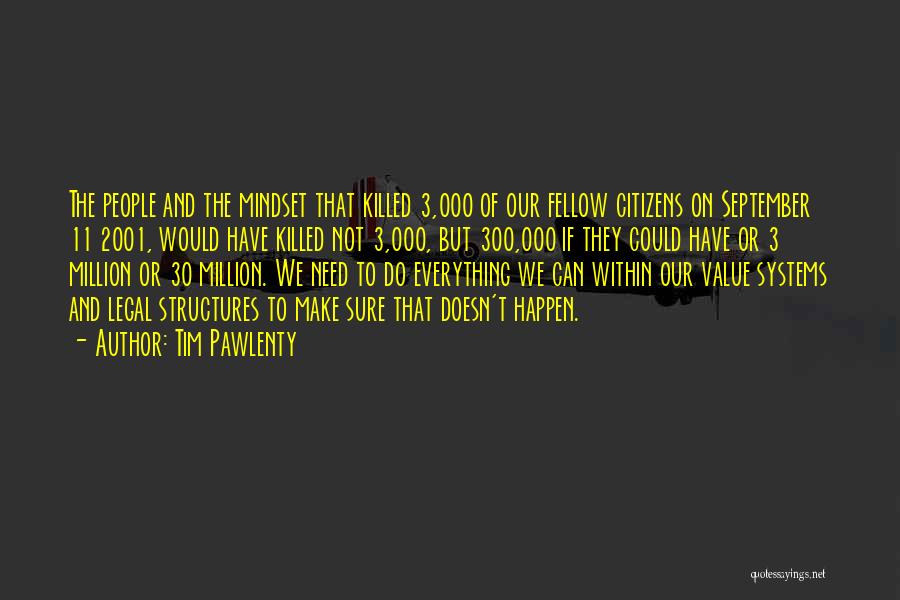 Tim Pawlenty Quotes: The People And The Mindset That Killed 3,000 Of Our Fellow Citizens On September 11 2001, Would Have Killed Not