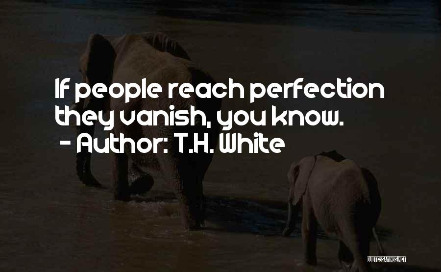 T.H. White Quotes: If People Reach Perfection They Vanish, You Know.