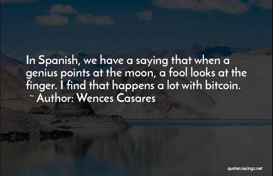 Wences Casares Quotes: In Spanish, We Have A Saying That When A Genius Points At The Moon, A Fool Looks At The Finger.