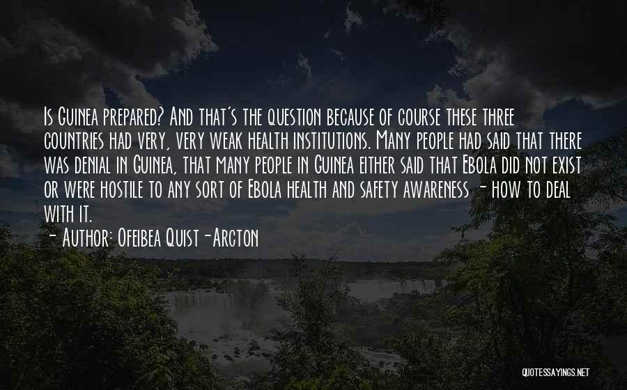 Ofeibea Quist-Arcton Quotes: Is Guinea Prepared? And That's The Question Because Of Course These Three Countries Had Very, Very Weak Health Institutions. Many