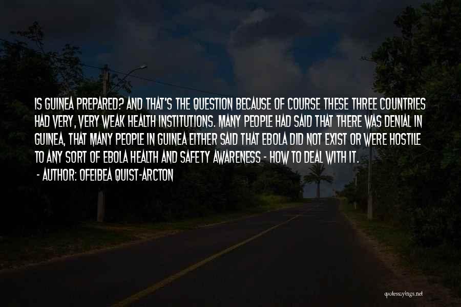 Ofeibea Quist-Arcton Quotes: Is Guinea Prepared? And That's The Question Because Of Course These Three Countries Had Very, Very Weak Health Institutions. Many