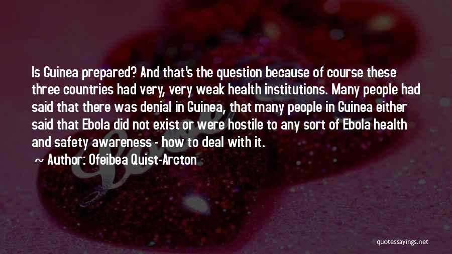 Ofeibea Quist-Arcton Quotes: Is Guinea Prepared? And That's The Question Because Of Course These Three Countries Had Very, Very Weak Health Institutions. Many