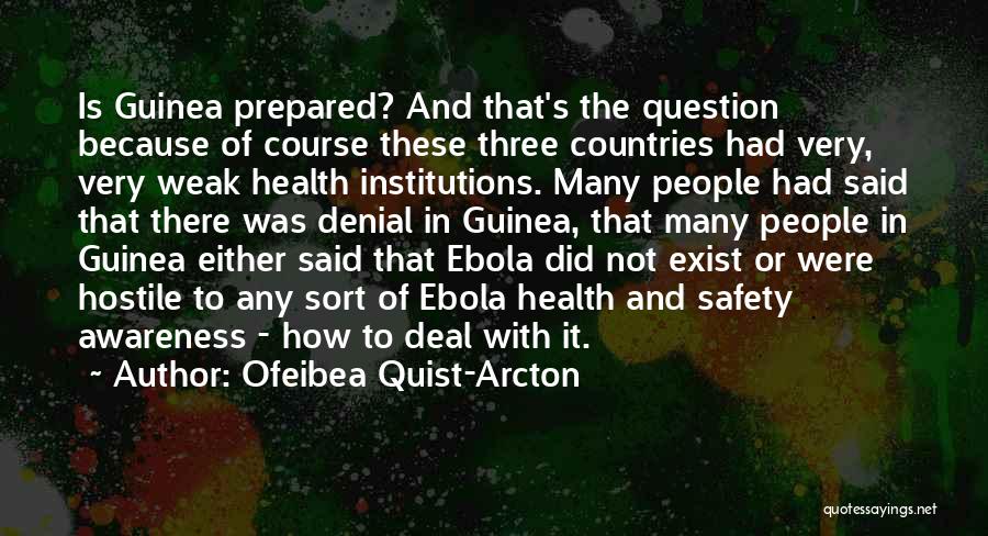 Ofeibea Quist-Arcton Quotes: Is Guinea Prepared? And That's The Question Because Of Course These Three Countries Had Very, Very Weak Health Institutions. Many