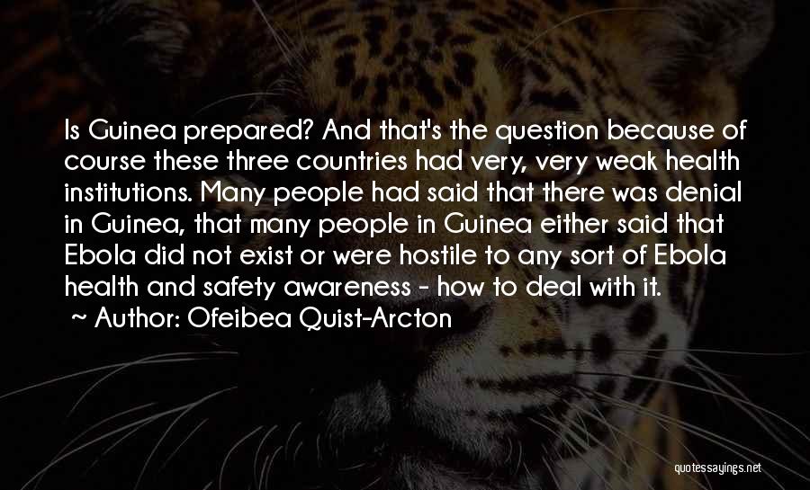 Ofeibea Quist-Arcton Quotes: Is Guinea Prepared? And That's The Question Because Of Course These Three Countries Had Very, Very Weak Health Institutions. Many