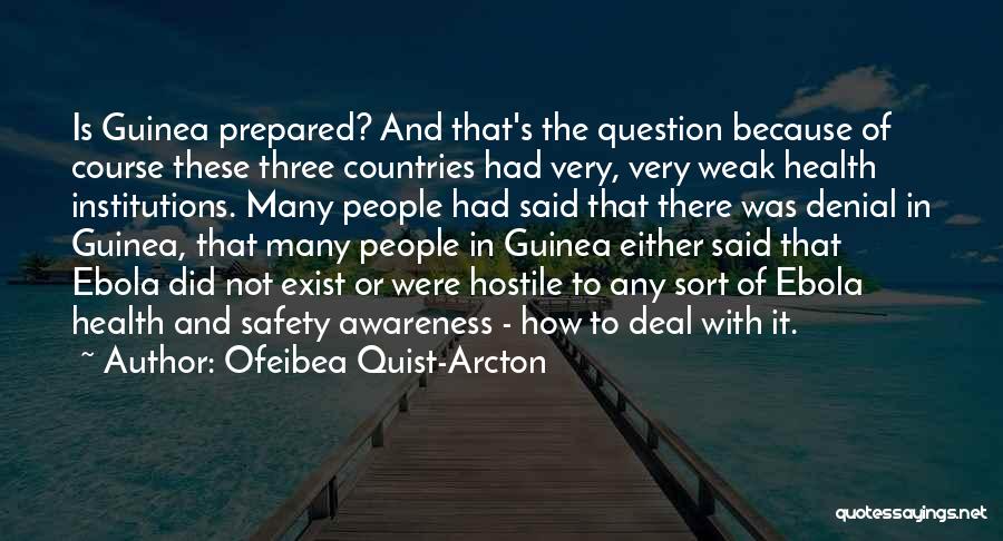 Ofeibea Quist-Arcton Quotes: Is Guinea Prepared? And That's The Question Because Of Course These Three Countries Had Very, Very Weak Health Institutions. Many