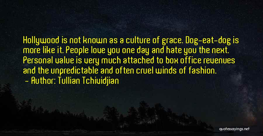 Tullian Tchividjian Quotes: Hollywood Is Not Known As A Culture Of Grace. Dog-eat-dog Is More Like It. People Love You One Day And