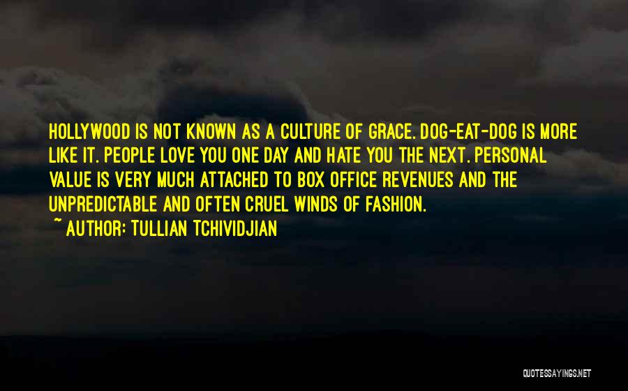 Tullian Tchividjian Quotes: Hollywood Is Not Known As A Culture Of Grace. Dog-eat-dog Is More Like It. People Love You One Day And