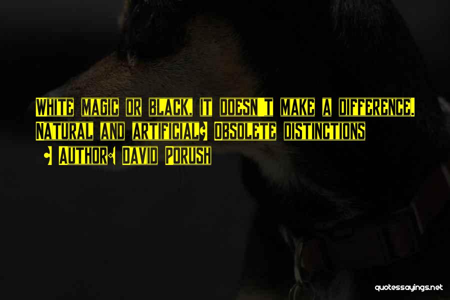 David Porush Quotes: White Magic Or Black, It Doesn't Make A Difference. Natural And Artificial? Obsolete Distinctions