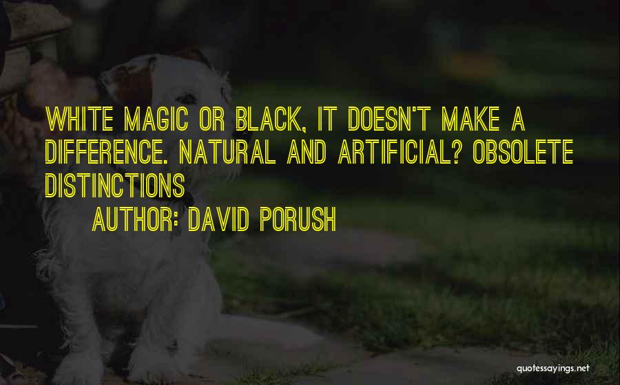 David Porush Quotes: White Magic Or Black, It Doesn't Make A Difference. Natural And Artificial? Obsolete Distinctions
