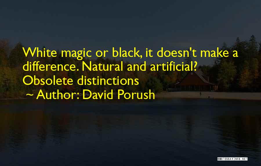David Porush Quotes: White Magic Or Black, It Doesn't Make A Difference. Natural And Artificial? Obsolete Distinctions