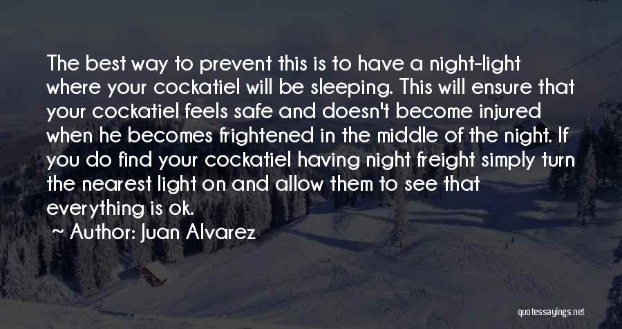 Juan Alvarez Quotes: The Best Way To Prevent This Is To Have A Night-light Where Your Cockatiel Will Be Sleeping. This Will Ensure