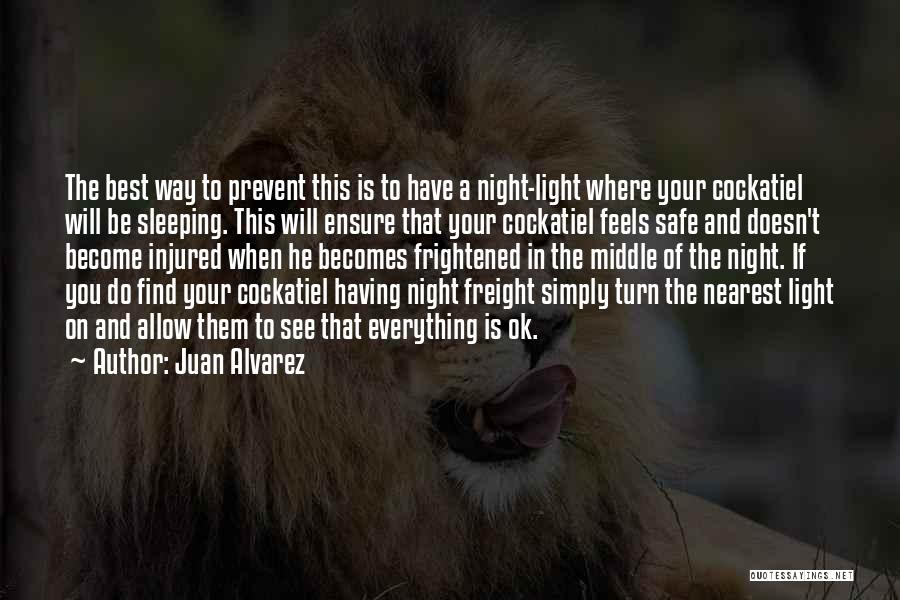 Juan Alvarez Quotes: The Best Way To Prevent This Is To Have A Night-light Where Your Cockatiel Will Be Sleeping. This Will Ensure