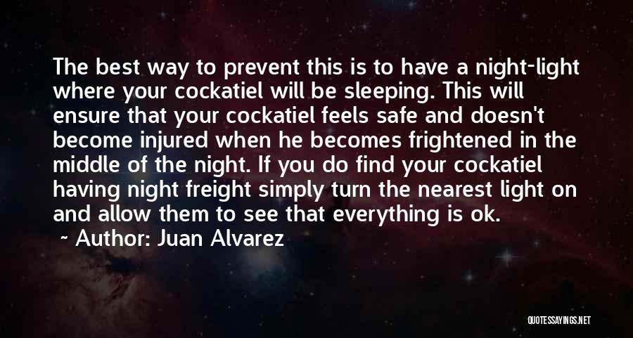 Juan Alvarez Quotes: The Best Way To Prevent This Is To Have A Night-light Where Your Cockatiel Will Be Sleeping. This Will Ensure