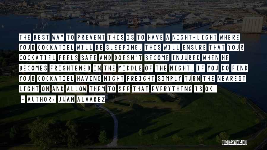 Juan Alvarez Quotes: The Best Way To Prevent This Is To Have A Night-light Where Your Cockatiel Will Be Sleeping. This Will Ensure