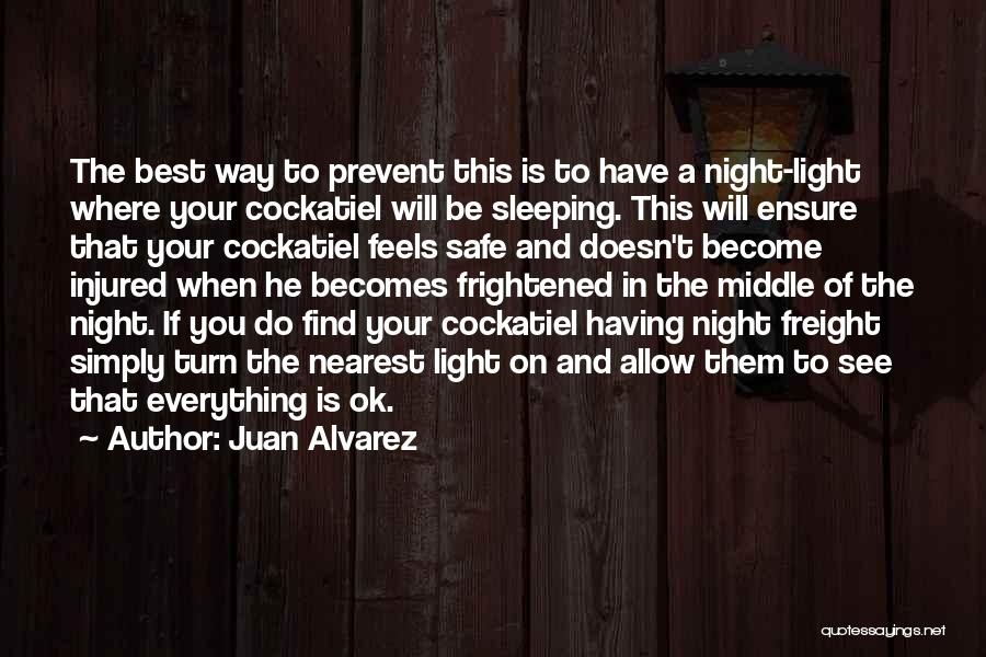 Juan Alvarez Quotes: The Best Way To Prevent This Is To Have A Night-light Where Your Cockatiel Will Be Sleeping. This Will Ensure