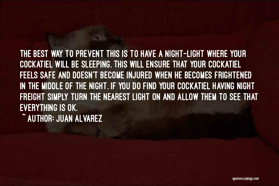 Juan Alvarez Quotes: The Best Way To Prevent This Is To Have A Night-light Where Your Cockatiel Will Be Sleeping. This Will Ensure