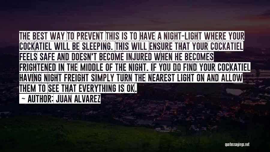 Juan Alvarez Quotes: The Best Way To Prevent This Is To Have A Night-light Where Your Cockatiel Will Be Sleeping. This Will Ensure