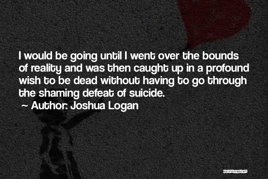 Joshua Logan Quotes: I Would Be Going Until I Went Over The Bounds Of Reality And Was Then Caught Up In A Profound