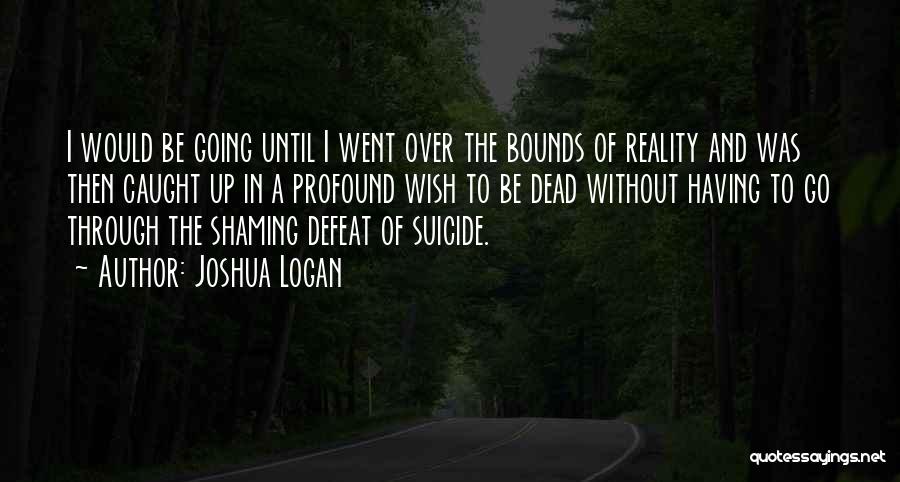 Joshua Logan Quotes: I Would Be Going Until I Went Over The Bounds Of Reality And Was Then Caught Up In A Profound
